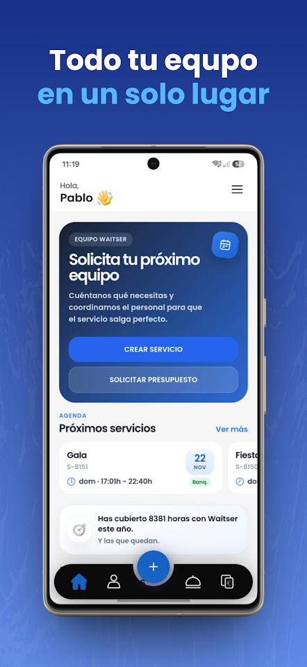 Public Google Play image of the Waitser Business home screen